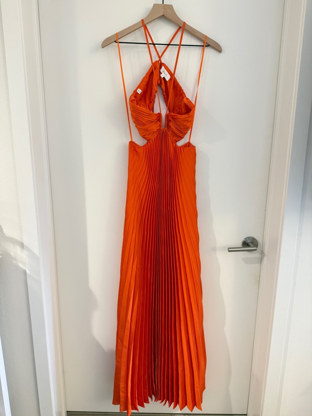 NWOT A.L.C. Moira Satin Pleated Maxi Dress - Picture 6 of 7
